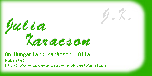 julia karacson business card